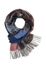 Painted Circles Cashmink Scarf in Denim Dust by Fraas