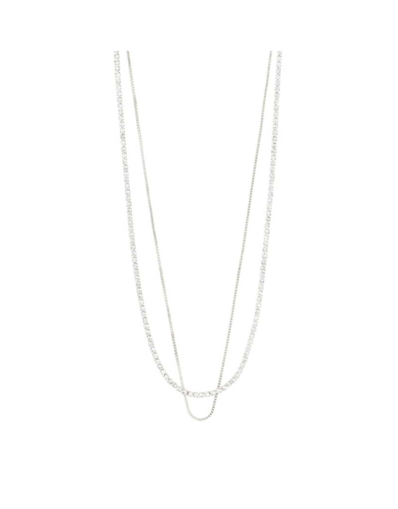 PILGRIM Mille 2 in 1 Necklace in Silver by Pilgrim