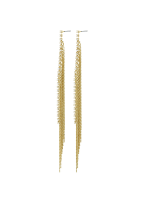 PILGRIM LAST ONE - Ane Crystal Waterfall Earrings in Gold by Pilgrim