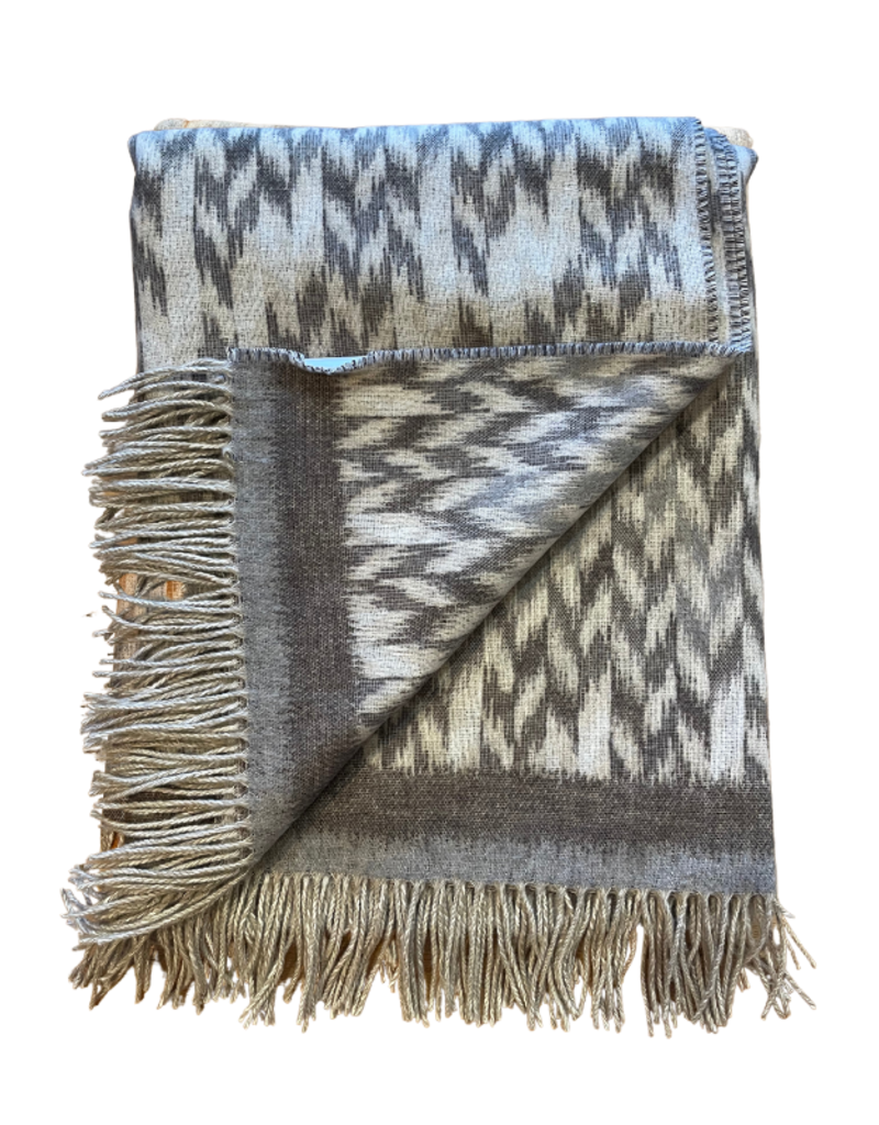 Modern Ikat Throw in Pepper by Fraas
