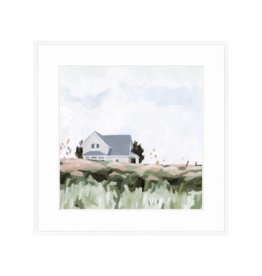 Celadon Art House On A Hill I - 27"x27"