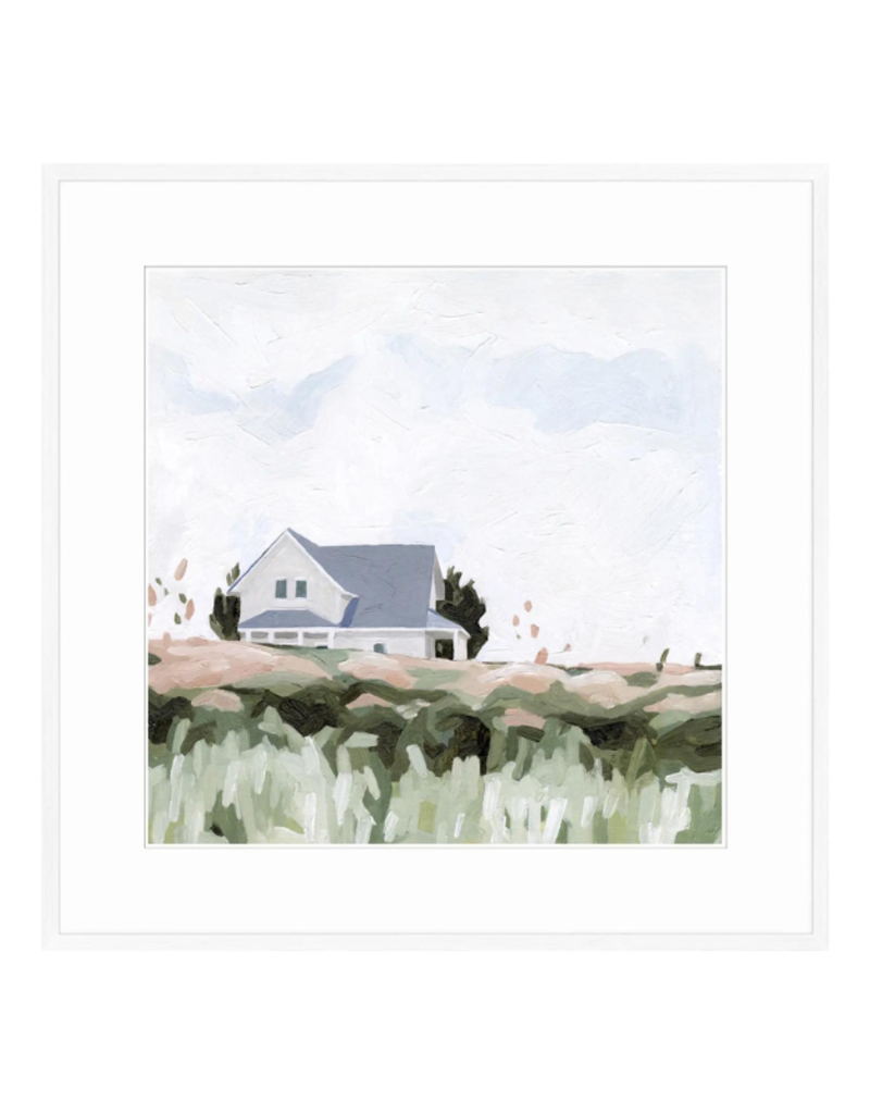 Celadon Art House On A Hill I - 27"x27"