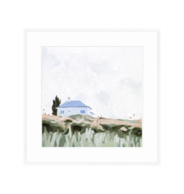 Celadon Art House On A Hill II - 27"x27"