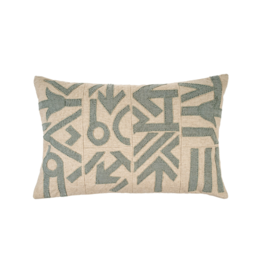 Indaba Trading Kuba Patch Pillow in Blue