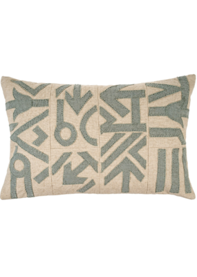 Indaba Trading Kuba Patch Pillow in Blue