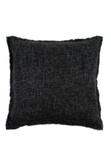 Indaba Trading Selena Linen Pillow in Black 20x20