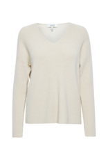 b.young Milo V-Neck Sweater in Birch by b.young