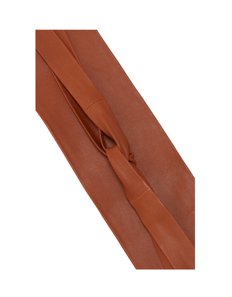 ICHI Valdis Leather Wrap Belt in Cognac XS/S by ICHI