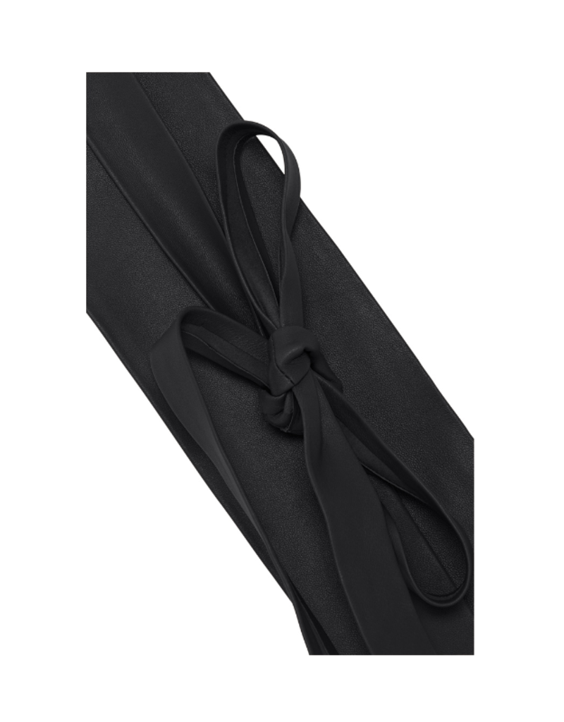 ICHI Valdis Leather Wrap Belt in Black XS/S by ICHI