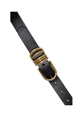 ICHI Sagan Leather 34" Belt in Black by ICHI