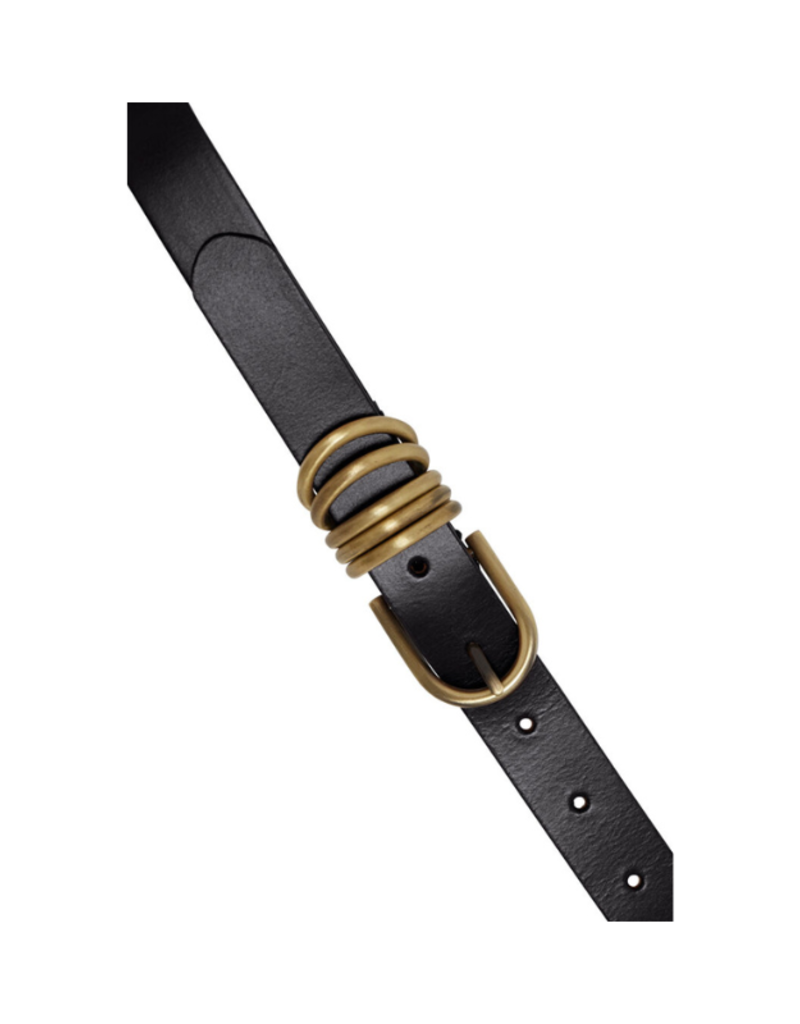 ICHI Sagan Leather 36" Belt in Black by ICHI
