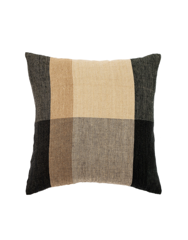 Indaba Trading Piedmont Linen Pillow in Black & Brown