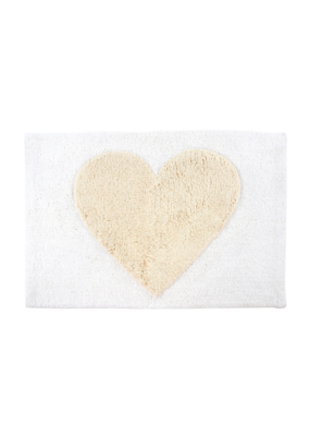 Indaba Trading White & Natural Heart Bath Mat