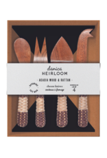 Danica Acacia Rattan Cheese Knives Set