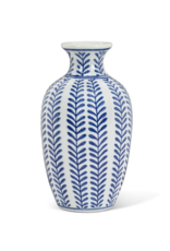 Classic Narrow Neck Vase in Blue & White