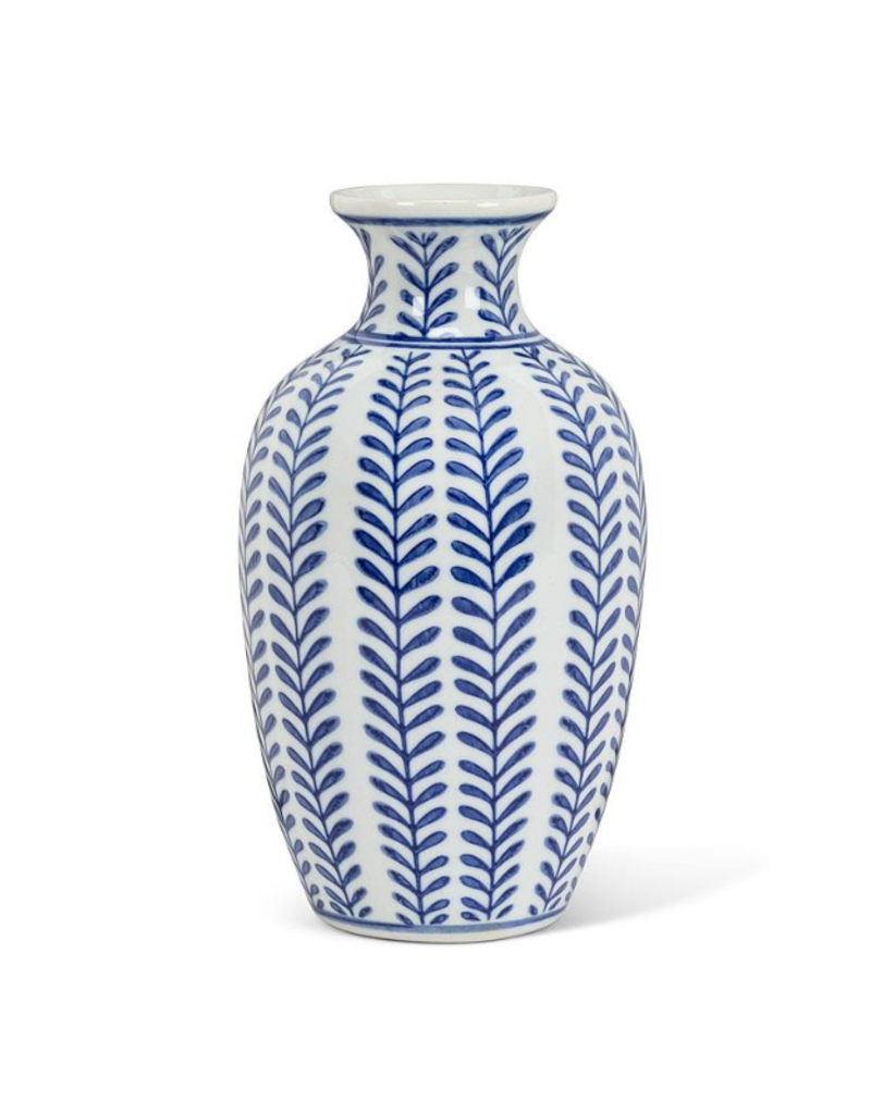 Classic Narrow Neck Vase in Blue & White