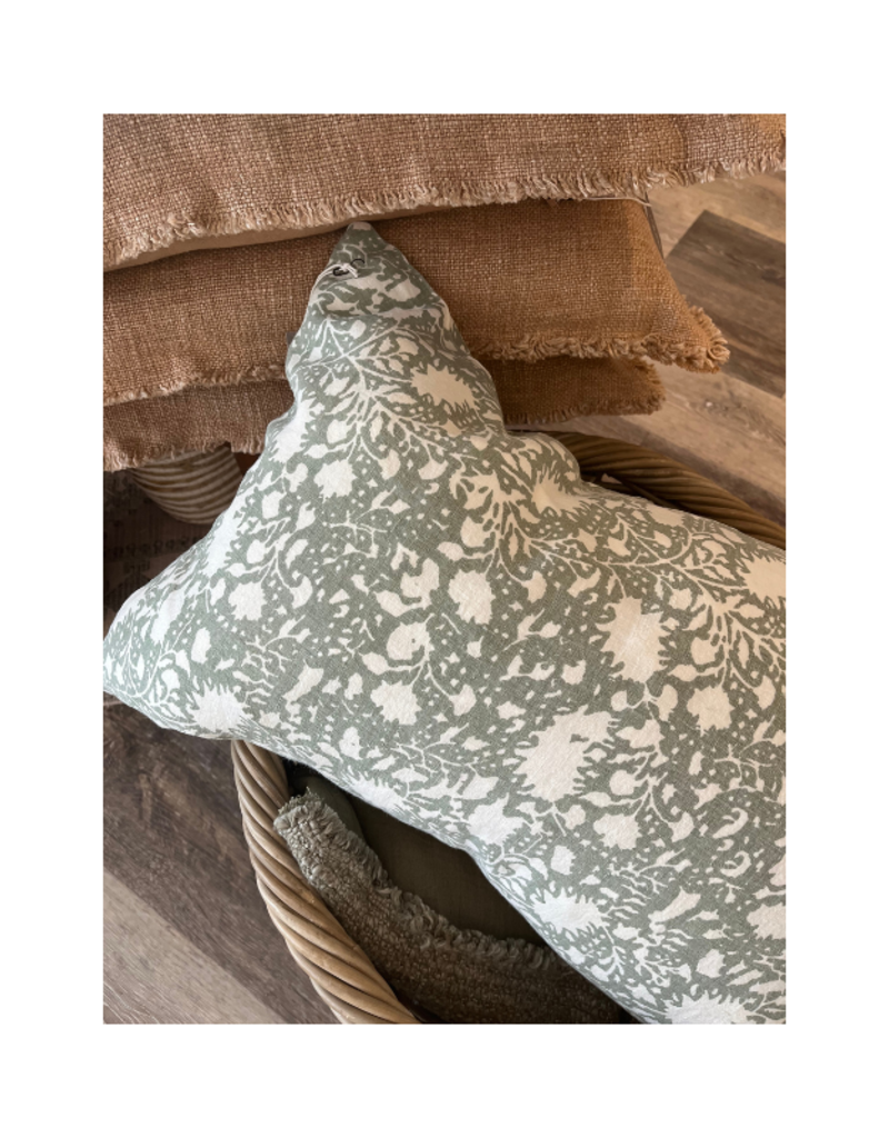 Indaba Trading LAST ONE - Eden Linen Pillow in Sage