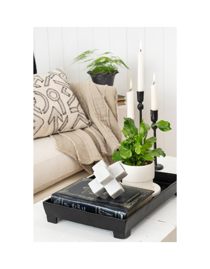 Indaba Trading Footed Coffee Table Tray Large in Black