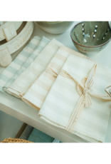 Indaba Trading Gingham Stripe Tea Towel Set of 2 in Linen