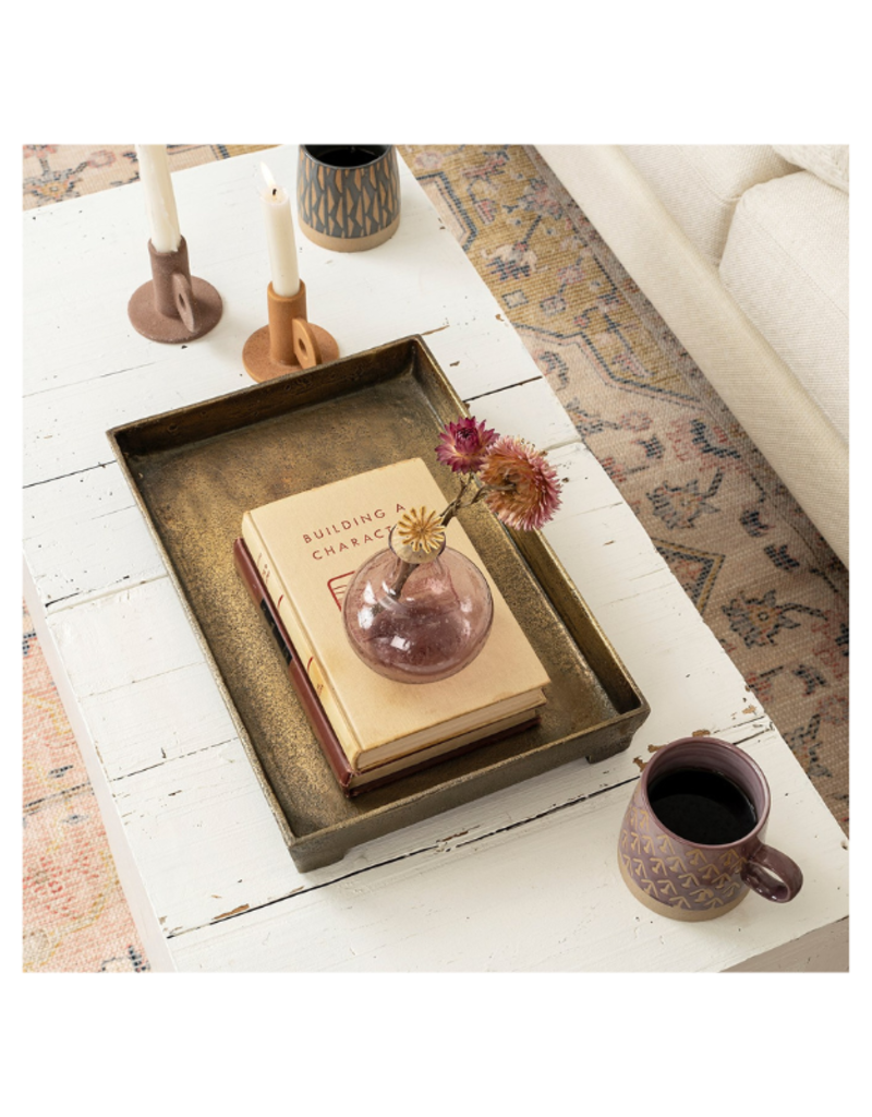 Indaba Trading Footed Coffee Table Tray Large in Bronze