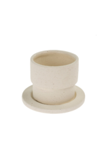 Indaba Trading Raw White Clay Pot & Saucer