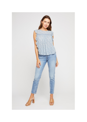 gentle fawn Leona Top in Pacific Ditsy Blue by Gentle Fawn