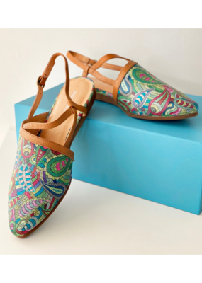 django and juliette LAST ONE - SIZE 36 - Contess Green Harlequin Flats by Django & Juliette