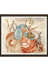 Celadon Art Still Life with Eggs and Willow 13"x11"