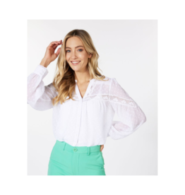 ESQUALO LAST ONE - SIZE 4 - Plumetis Blouse in Off White by Esqualo