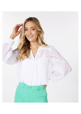 ESQUALO Plumetis Blouse in Off White by Esqualo