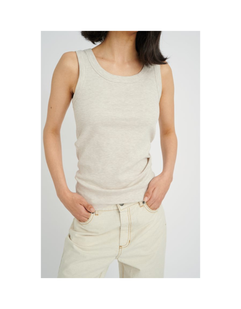 InWear Dagna Jersey Tank in Ecru Melange by InWear