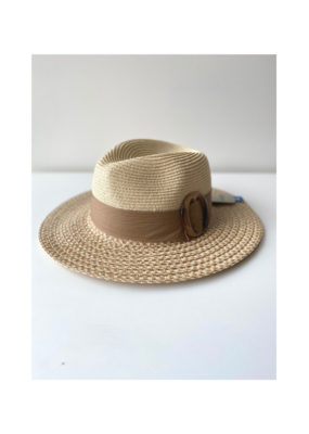 San Diego Hats Fedora with Tortoise Slider in Natural by  San Diego Hats