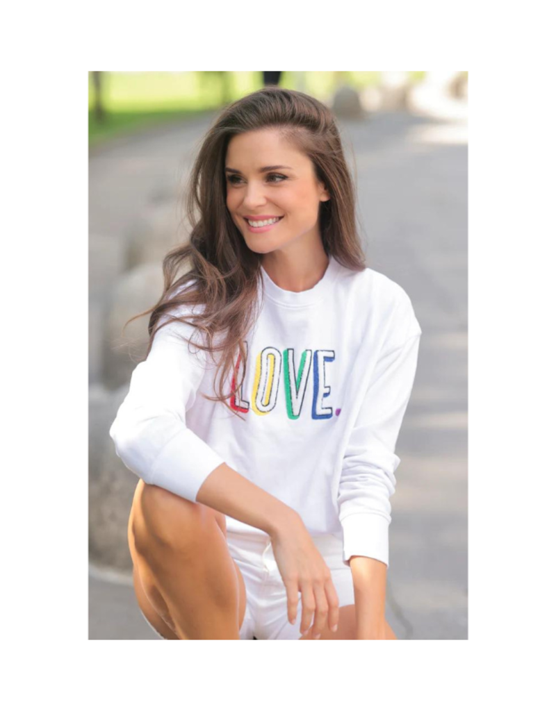 Rainbow Love Sweatshirt in White