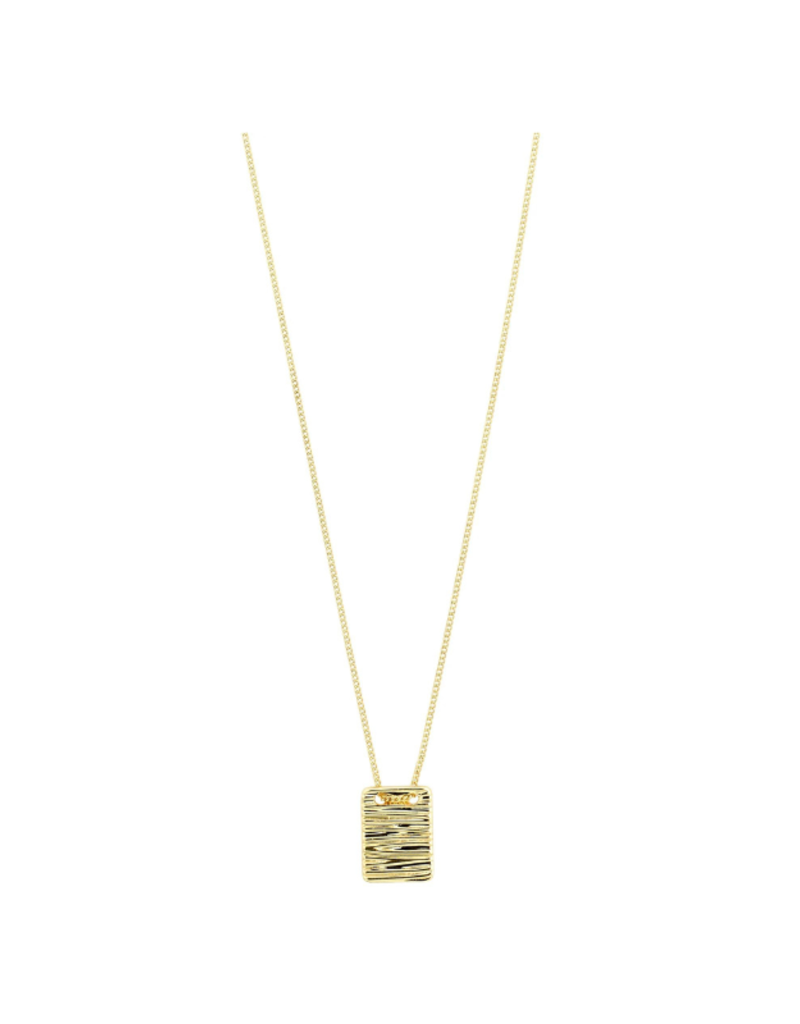 PILGRIM Care Square Coin Necklace in Gold by Pilgrim