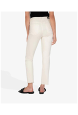 Kut from the Kloth LAST ONE - SIZE 0 - Rachael High Rise Mom Jean with Raw Hem in Ecru by Kut from the Kloth