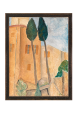 Celadon Art Cypress and Houses at Cagnes 10"x13"