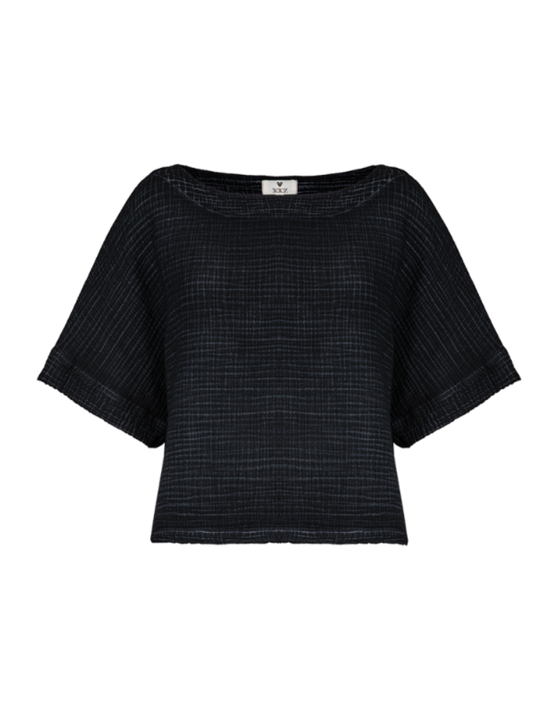 Pokoloko Crinkle Boat Top in Black