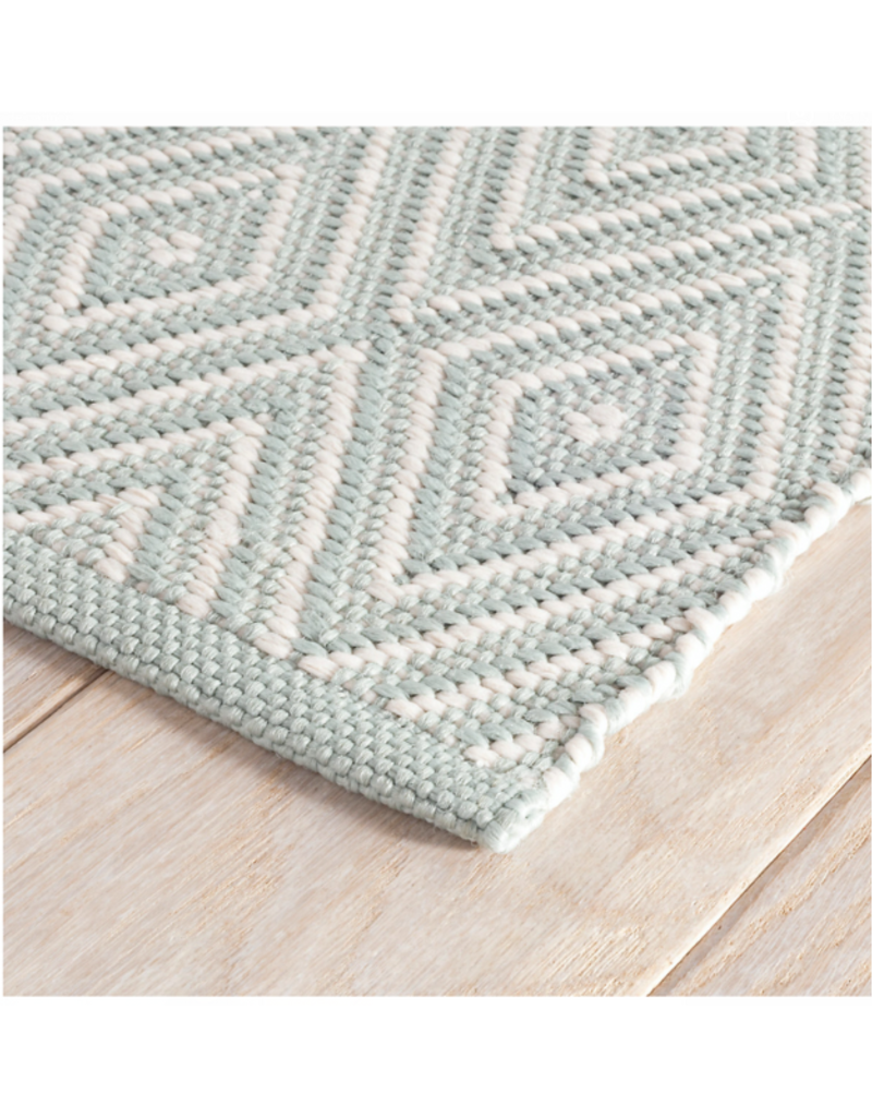 Dash & Albert LAST ONE - Dash & Albert Diamond Light Blue/Ivory Indoor Outdoor Rug 2.5' x 8'