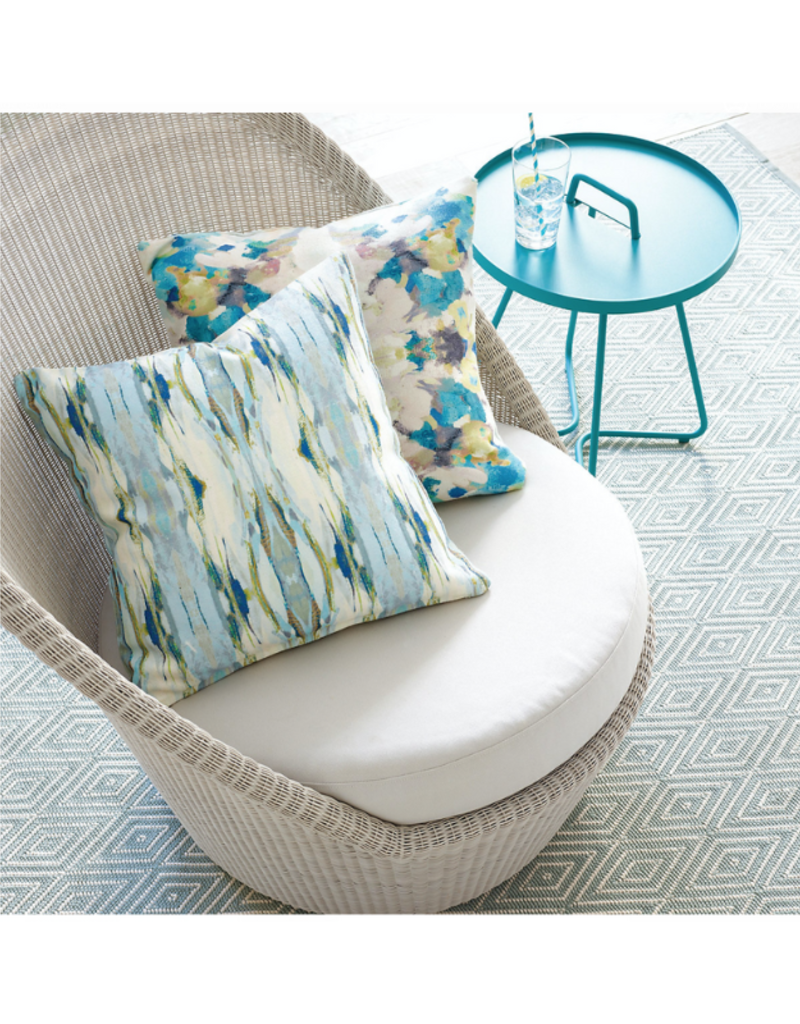 Dash & Albert LAST ONE - Dash & Albert Diamond Light Blue/Ivory Indoor Outdoor Rug 2.5' x 8'