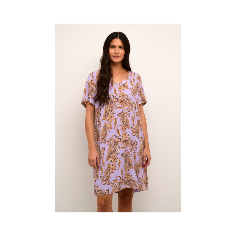 Purple and cream dress on sale
