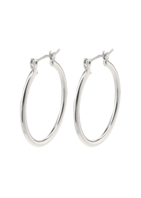 PILGRIM Layla Large Hoop Earrings in Silver by Pilgrim