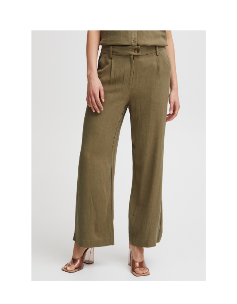 Olive brown linen pants