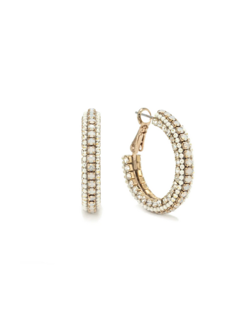 Lover's Tempo Astaire Hoop Earrings in White by Lover's Tempo