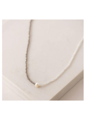 Lover's Tempo LOVER’S TEMPO SAMPLE SALE - Cora Beaded Necklace in Stone & White