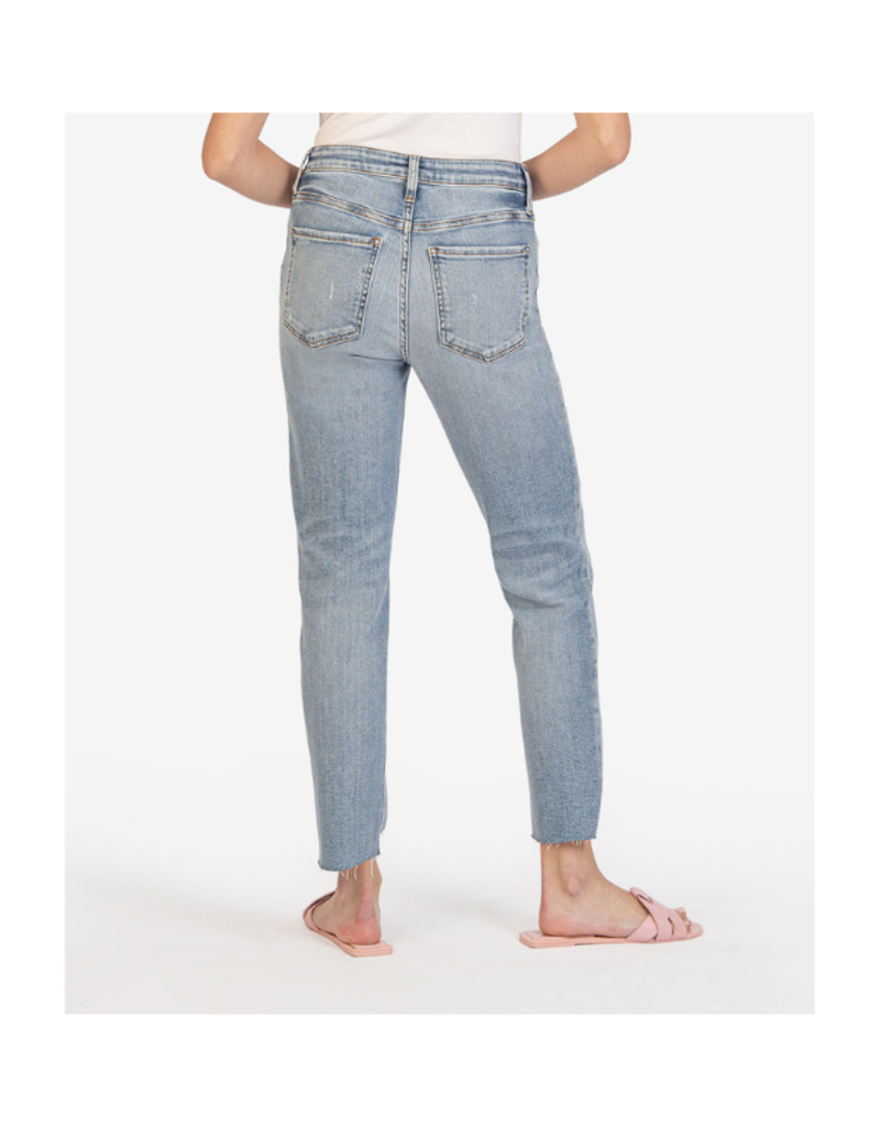 Kut from the Kloth Rachael High Rise Fab Ab Raw Hem Jean in Dignify Wash by Kut from the Kloth