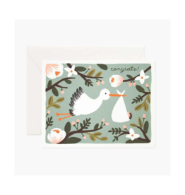 Rifle Paper Co. Congrats Stork Card by Rifle Paper Co.