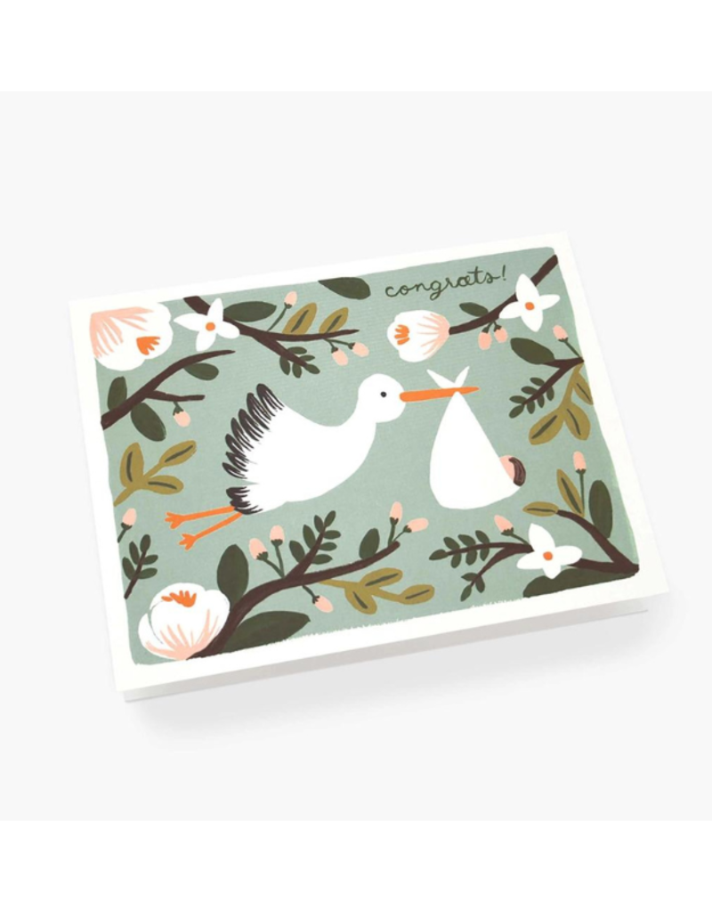 Rifle Paper Co. Congrats Stork Card by Rifle Paper Co.
