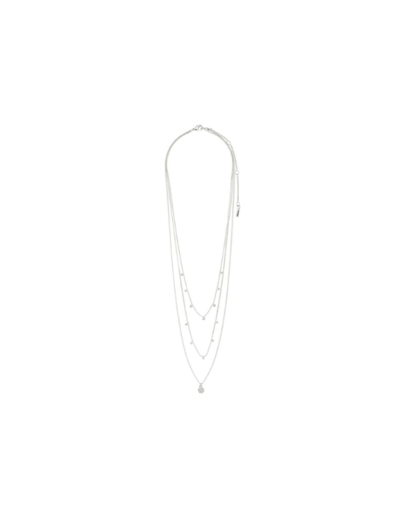 PILGRIM Chayenne Crystal Necklace in Silver by Pilgrim