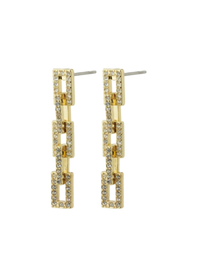 PILGRIM Coby Crystal Earrings in Gold by Pilgrim