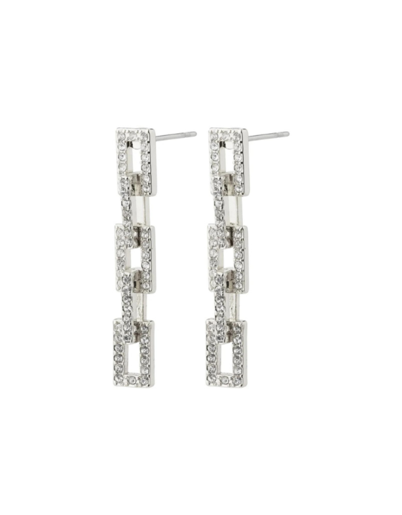 PILGRIM Coby Crystal Earrings in Silver by Pilgrim